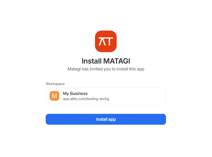 Installing Matagi in Attio